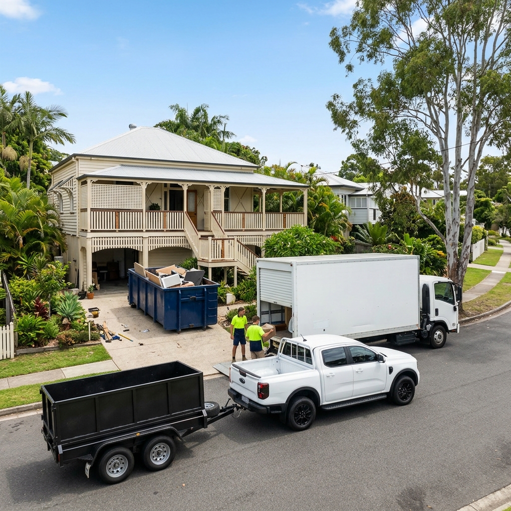 Hoarding Clearance QLD unmarked van servicing Logan, Queensland